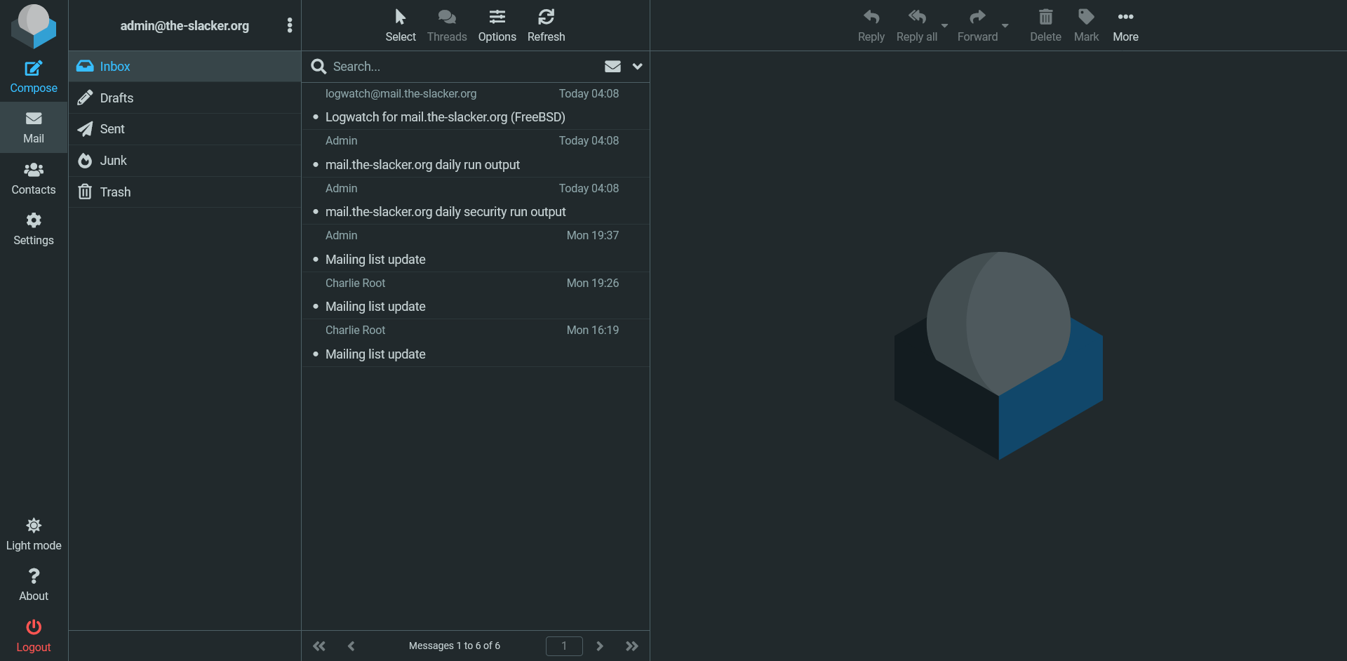 FreeBSD Roundcube Screenshot